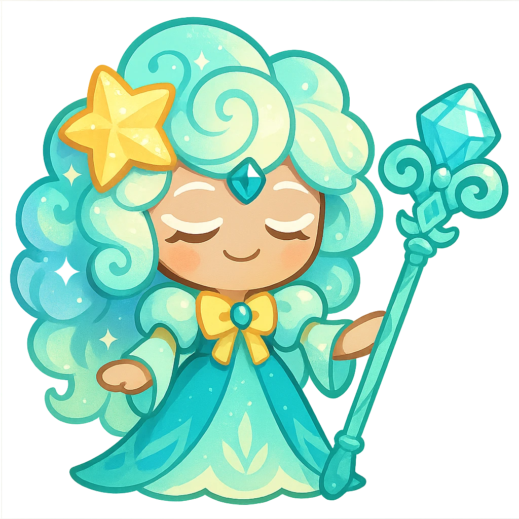 Eternal Sugar character from Cookie Run Kingdom, detailed, cute, fantasy, vibrant colors emoji