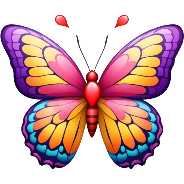 Butterfly with love emoji