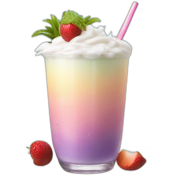 gradient smoothie with up and down coconut drizzle emoji