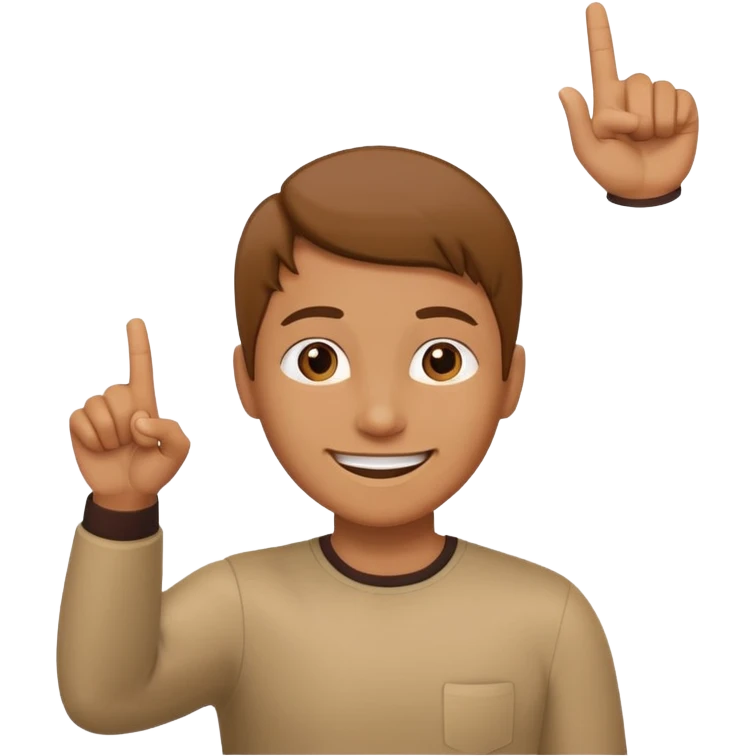 Draw a picture of a person pointing to themselves with their other hand raised. emoji