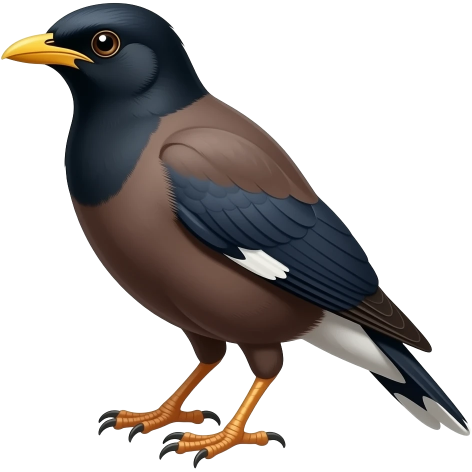 Myna color black from bangla desh emoji