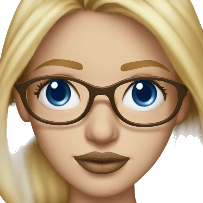 blonde woman with blue eyes and glasses kissing George Clooney mouth  emoji