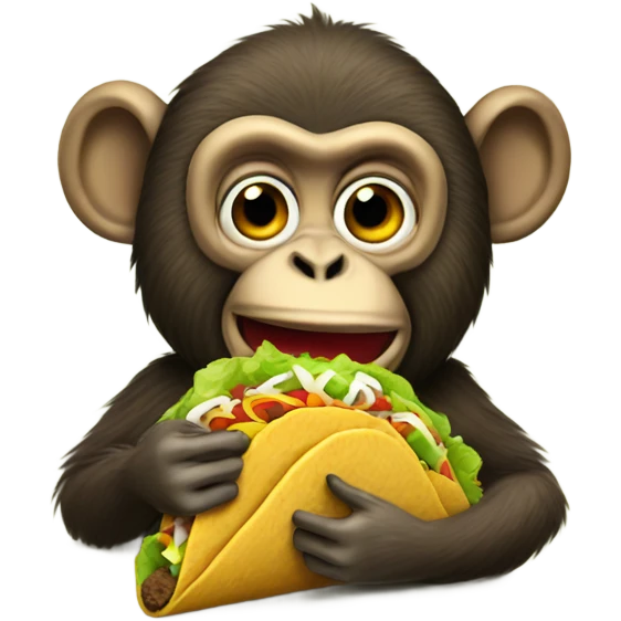 monkey eating a taco emoji