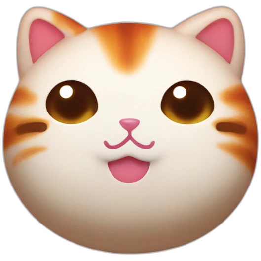 red rice cake mochi cat emoji