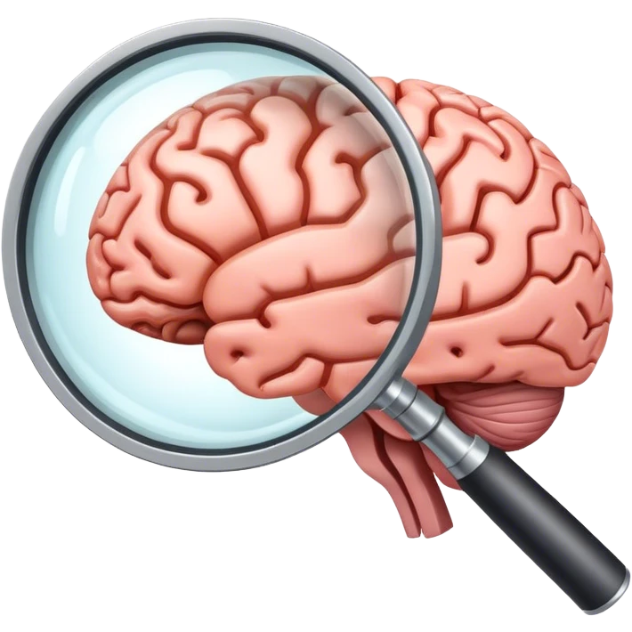 a brain behind a magnifying lens emoji