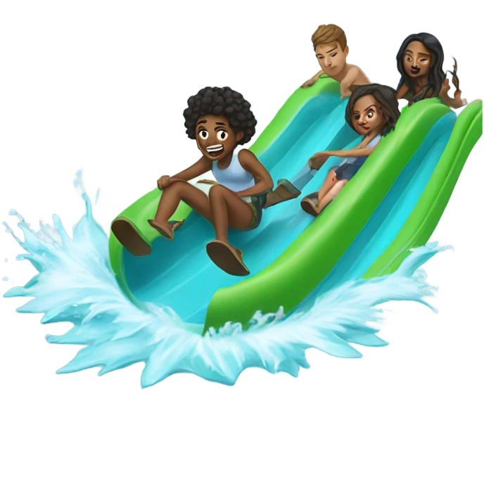 Jades riding down a water slide  emoji
