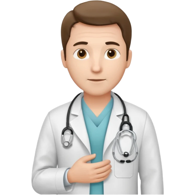 Cardiac sonographer male long white coat or scrubs emoji