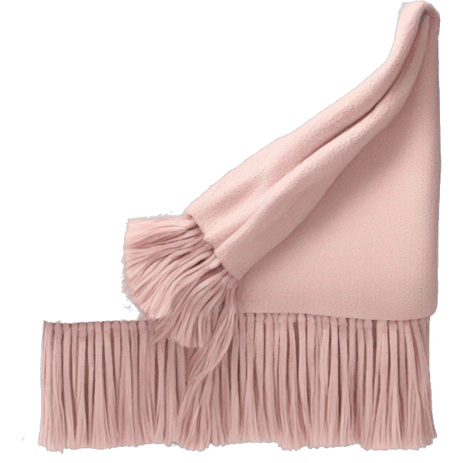 Light pink blanket with tassels, folded  emoji