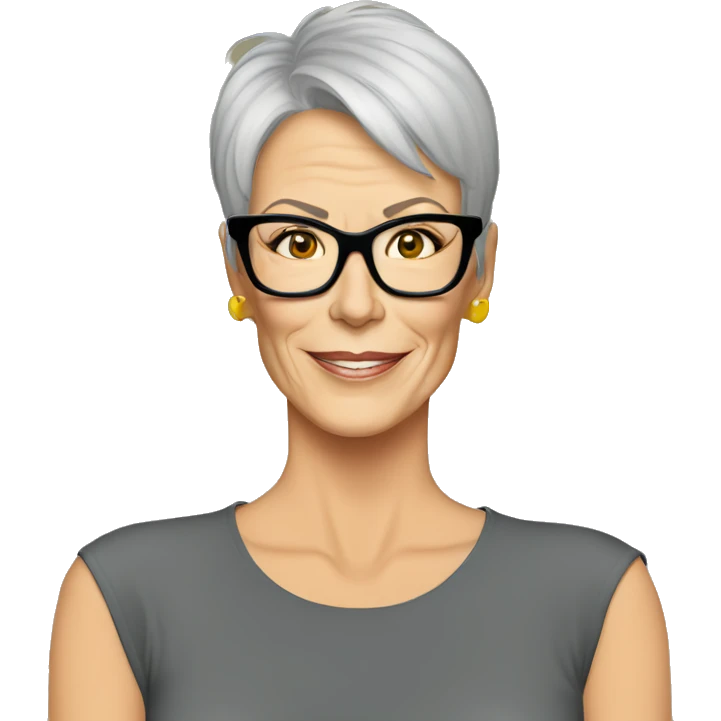 jamie lee curtis cartoon wearing tee emoji