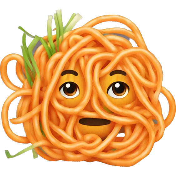 orange noodles with spring onion emoji