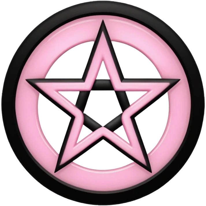 Light pink pentacle with black spiderwebs background emoji