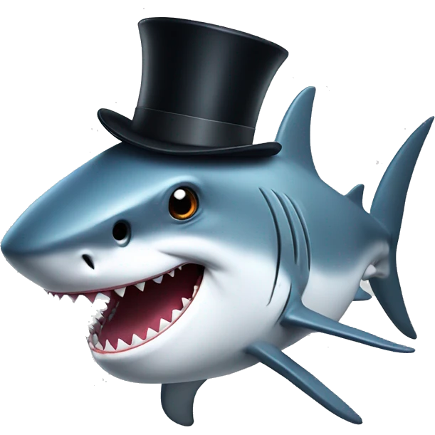 Shark with a top hat emoji
