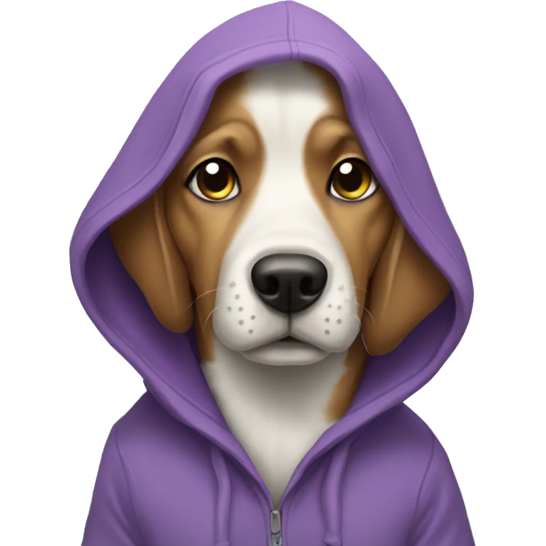 Dog wearing a hoodie emoji