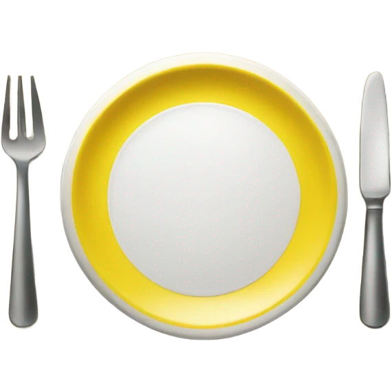 Yellow shiny clean plate emoji
