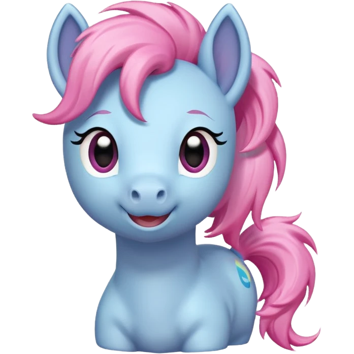 magical pony inspired by Pokémon, horn, pastel colors, happy face emoji