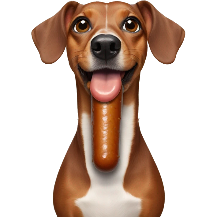 Sausage dog licking human emoji