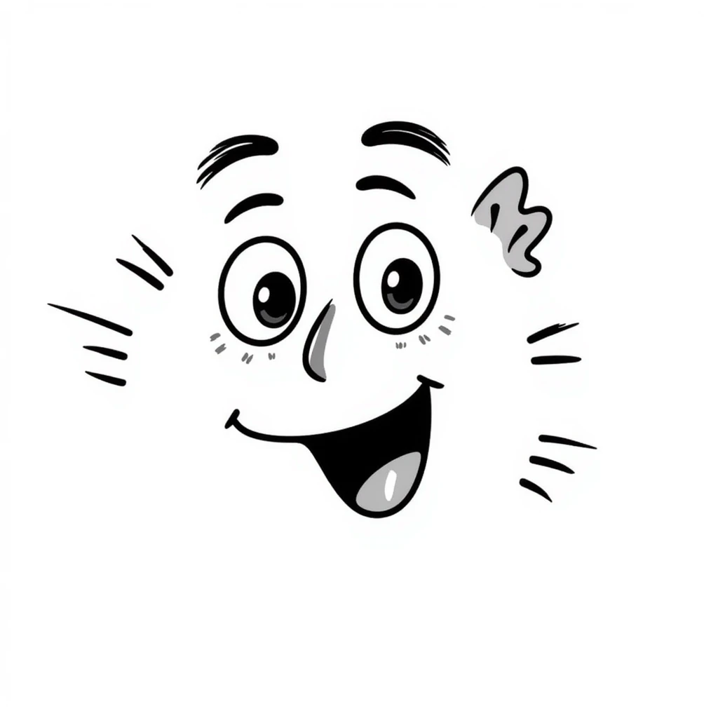 playful and exaggerated hand-drawn doodle of a face showing an orgasmic expression emoji