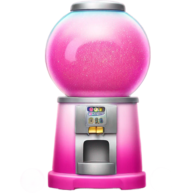 Pink ombre round bubblegum machine with glitter  emoji