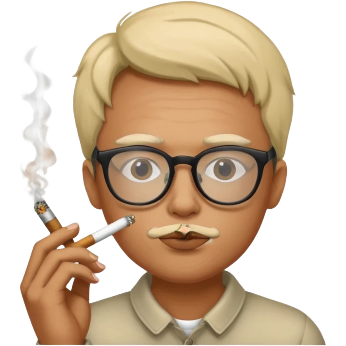 Face with glasses smoking a joint emoji