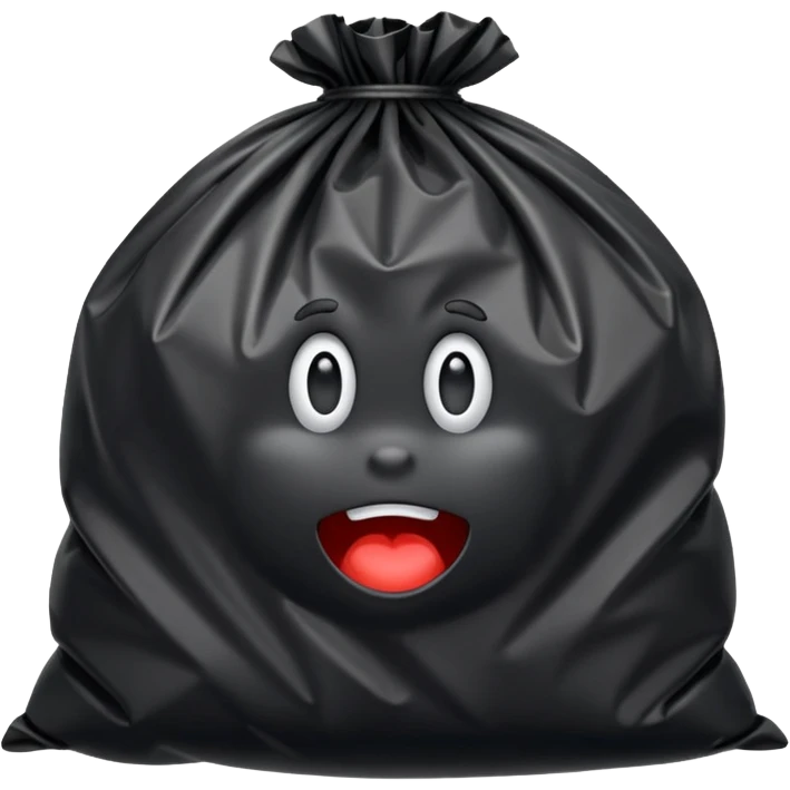 trash bag with nothin on it, just the plain trash bag, no face emoji