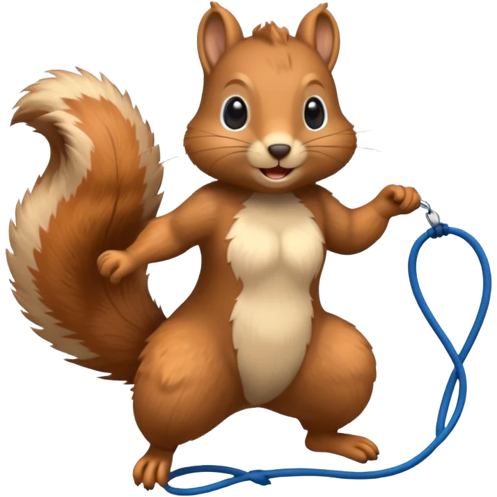 Squirrel playing jump rope emoji