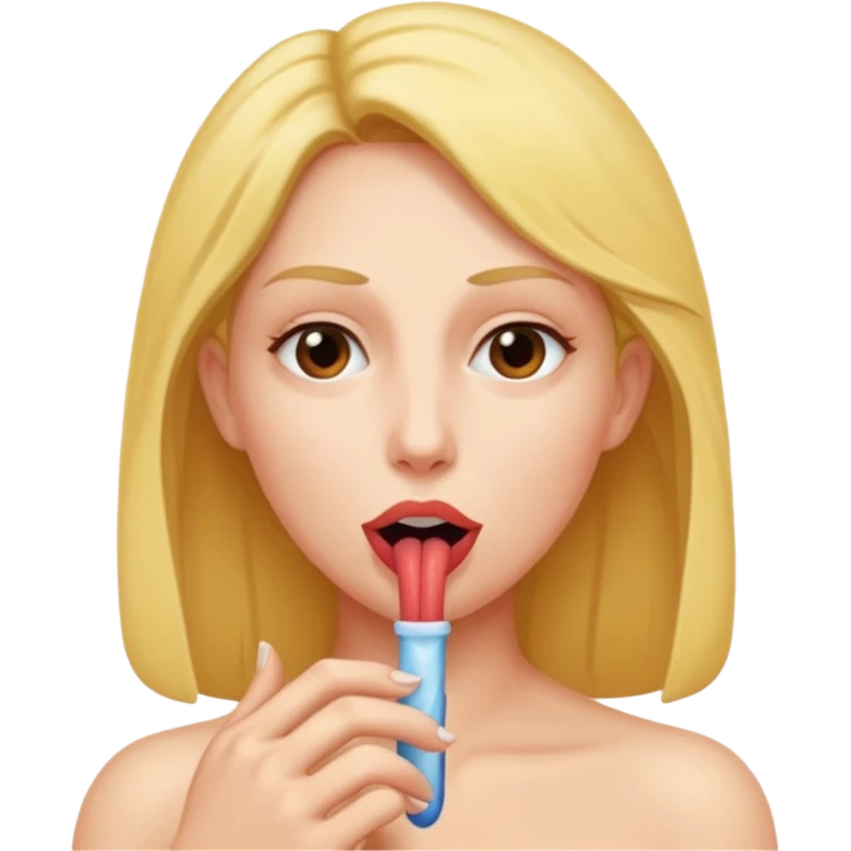 Woman sucking penis emoji