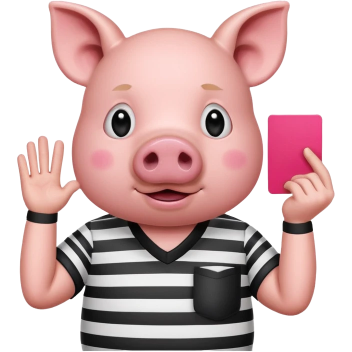 pig referee showing red card emoji