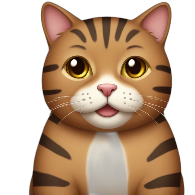 Fat brown striped cat emoji