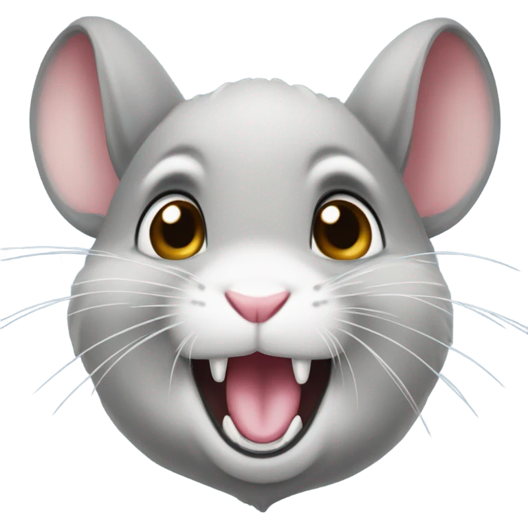A chinchilla with its mouth open, like the PogChamp emote. emoji