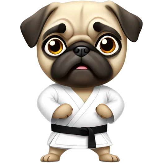 Pug doing karate emoji