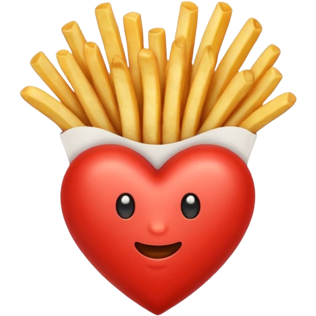 French fries in heart shape emoji