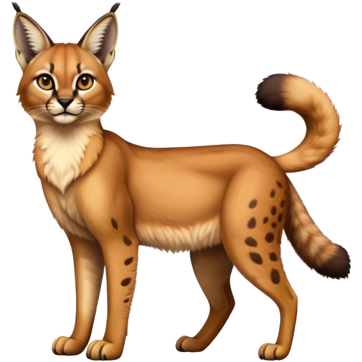 Epic Cute Dark Warm Caracal-Bobcat-Serval full body emoji