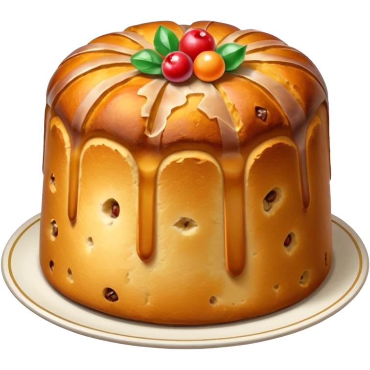 Italian pannetone on plate emoji