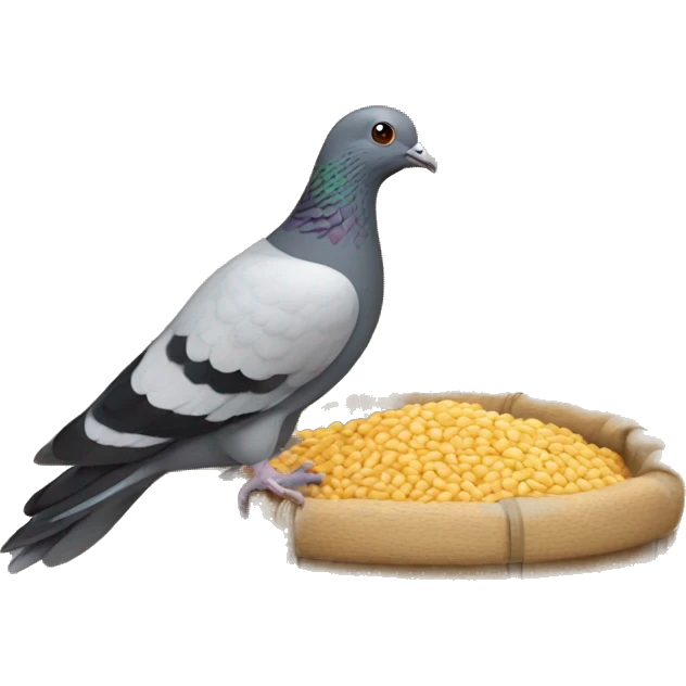 Pigeon picking grains  emoji