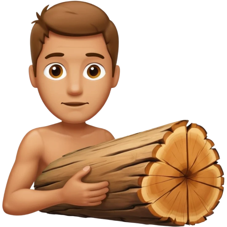 Man with a log  emoji