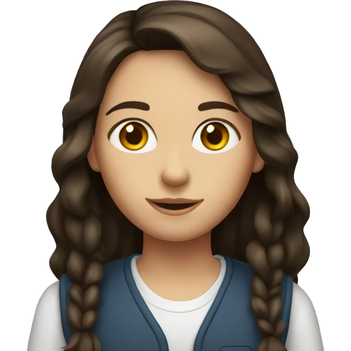 a brunette girl on school emoji
