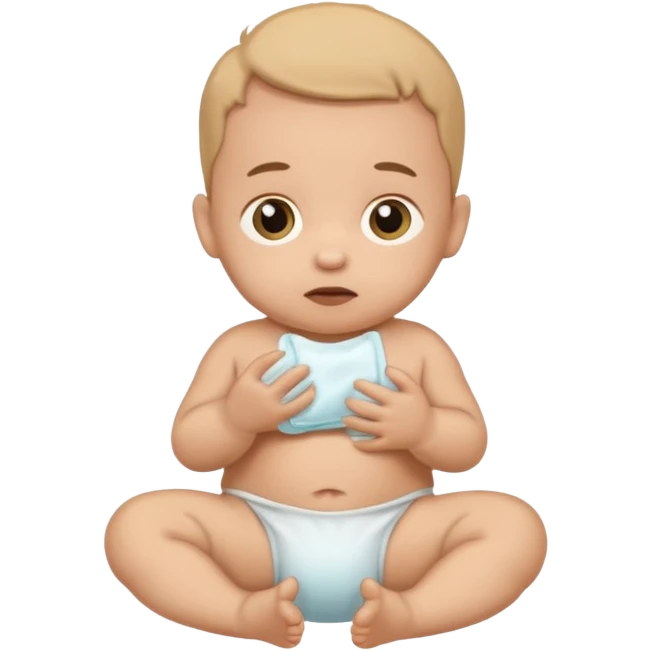 Newborn baby with a full of poop diaper emoji