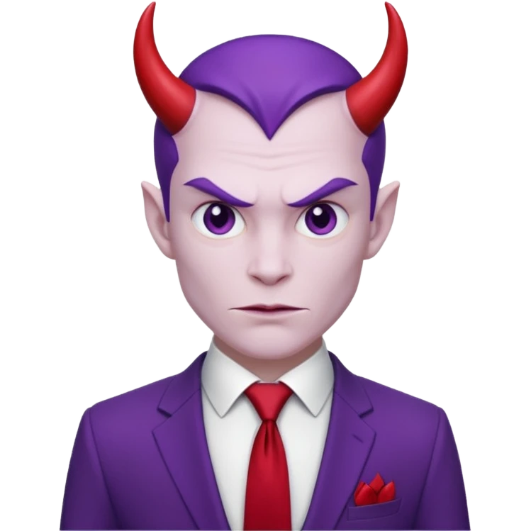 purple devil with suit emoji