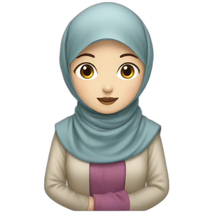 a korean girl wearing hijab  emoji