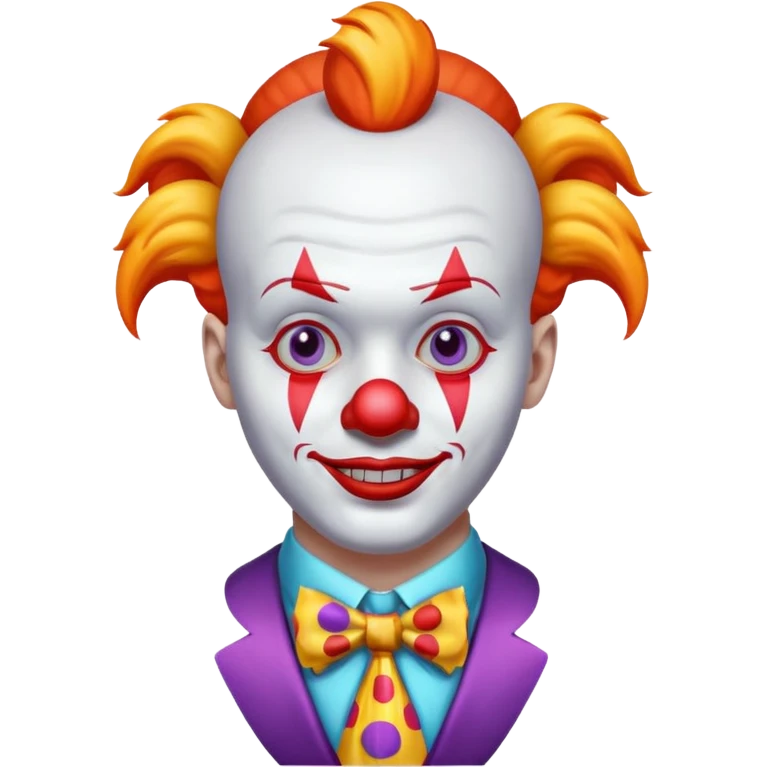 Clown with glowing LED tie emoji