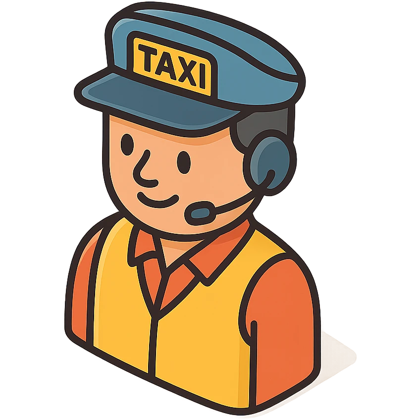 friendly taxi driver emoji