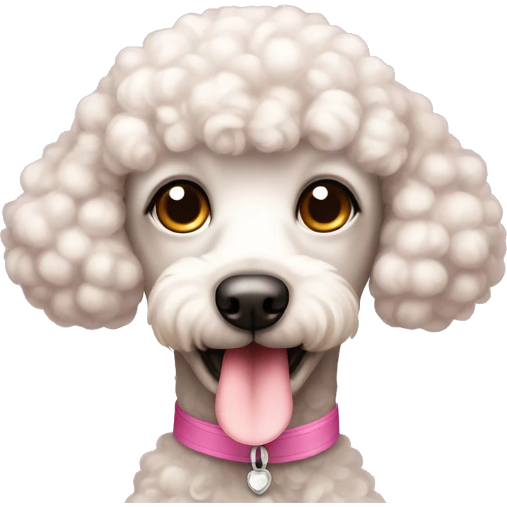 kawaii poodle dog pink nose emoji