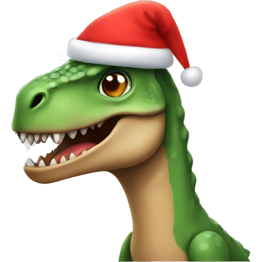 dinosaur in an santa hat emoji