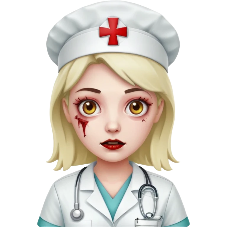 zombie nurse female with nurse hat and scrubs emoji