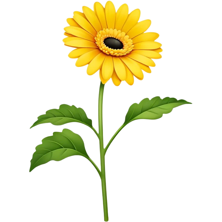 single Sunshine Yellow Gerbera Daisy
, straight stem emoji