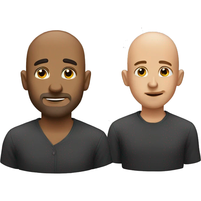 Handsome bald man and ugly bald man emoji