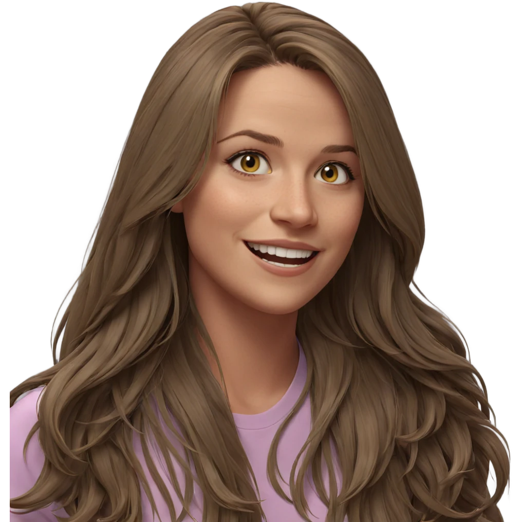 smiling girl with long hair emoji