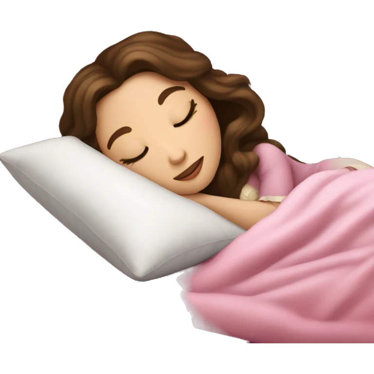 sleeping beauty brunette white girl with a silk pillow emoji