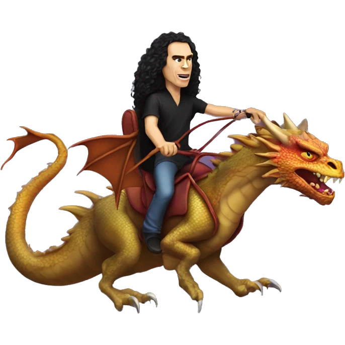 Ronnie james dio riding a dragon emoji