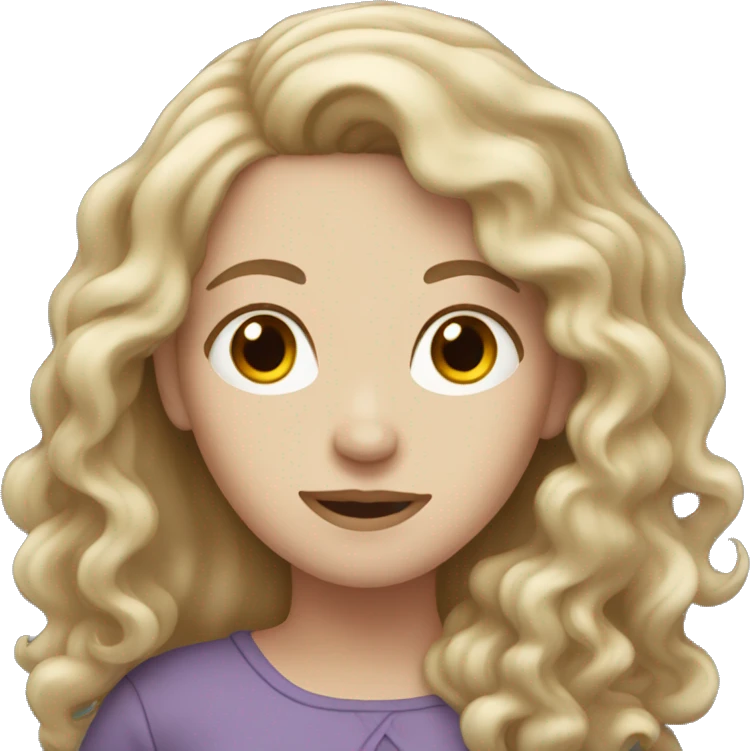 Woman with pale skin and long curly brown hair  emoji